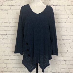 Yushi Blue Textured Asym Top Size L Artsy
